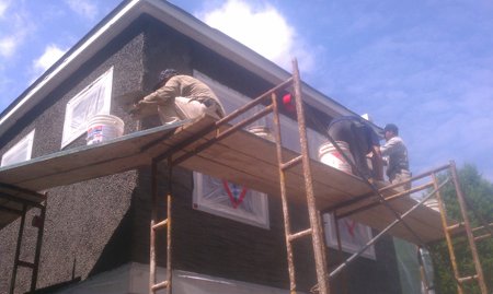 Dry dash pebble dash stucco