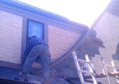 Color stucco patched