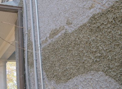 pebble dash patched and matched