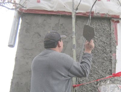 pebble-dash stucco