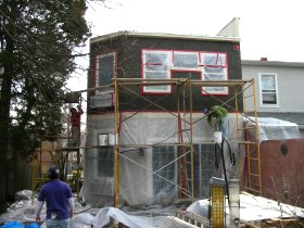 an addition we stuccoed