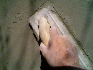 rubbed down with a float