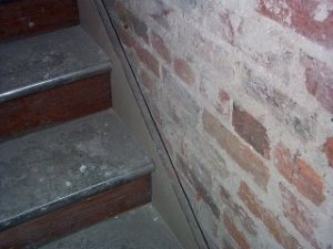 plastered directly on the brick