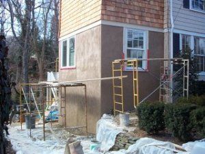 A real
              colored portland cement finish is put on the addition