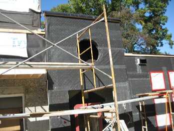 lath on ready for mortar